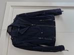 Donkerblauw suede bikerjasje mt Lzgan, Kleding | Heren, Ophalen of Verzenden, Zo goed als nieuw, Blauw