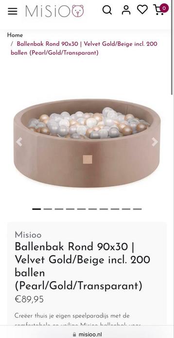 Misioo Ballenbak Rond - Beige/Goud beschikbaar voor biedingen
