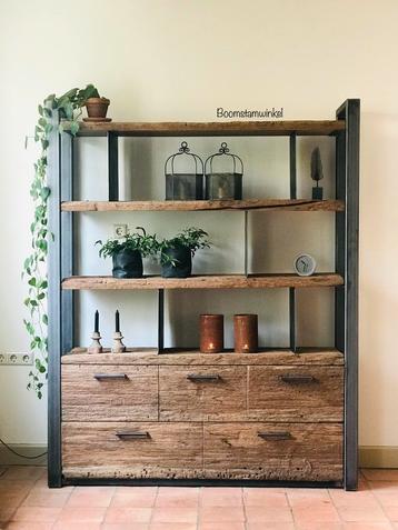 Ladekast | Boekenkast | Wandmeubel | Vakkenkast | Kast hout beschikbaar voor biedingen