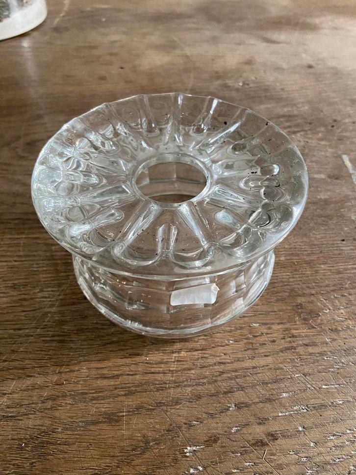 Antieke Glazen waxinelichtjes houder warmhouder rechaud, Antiek en Kunst, Antiek | Glas en Kristal, Ophalen of Verzenden