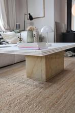 Mooie marmeren salontafel - 140 cm bij 70 cm, Ophalen, Gebruikt, 100 tot 150 cm, Rond