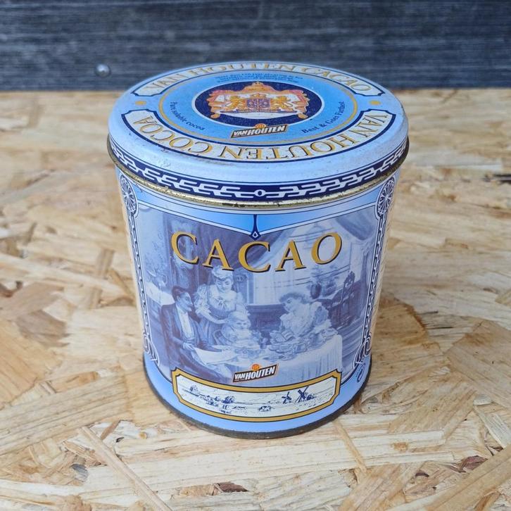 Blik Van Houten's cacao, Verzamelen, Blikken, Gebruikt, Overige, Overige merken, Ophalen of Verzenden