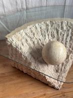 Vintage travertin salontafel Magnussen Ponte, Huis en Inrichting, Tafels | Salontafels, Overige materialen, 100 tot 150 cm, Zo goed als nieuw