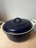 Donkerblauwe gietijzeren pan, Huis en Inrichting, Keuken | Potten en Pannen, Ophalen of Verzenden, Gebruikt, Gietijzer, Koekenpan of Braadpan