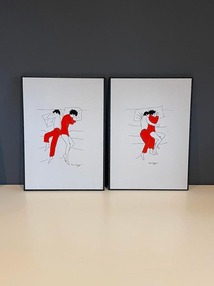 Iconisch vintage tweeluik 1978, Antiek en Kunst, Kunst | Designobjecten, Ophalen of Verzenden