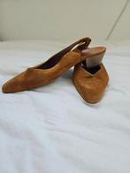 Cognac suede slingbacks maat 41, Ophalen of Verzenden, Zo goed als nieuw, Bruin