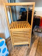 Badkamerkastje bamboe – smal – nette staat (lichte kring), Huis en Inrichting, Badkamer | Badkamermeubels, Ophalen, (Half)hoge kast