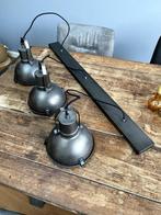 Industriële Hanglamp - 3 lampen - Magnus - Antiek koper, Metaal, Zo goed als nieuw, Ophalen, Industriëel