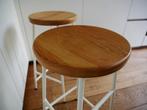 Hay design barkruk Cornet eikenhout 2x, Huis en Inrichting, Ophalen, Met voetsteun, 60 tot 90 cm, Metaal