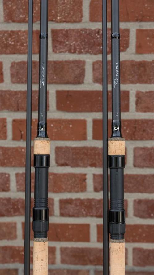 2x Daiwa Crosscast Traditional 12ft 3lb hengel, Watersport en Boten, Hengelsport | Karpervissen, Zo goed als nieuw, Werphengel