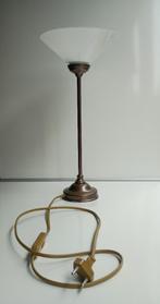 Vintage staande lamp met witte kap, brons uit de jaren 90., Ophalen of Verzenden, Zo goed als nieuw, Landelijk, Spaarlamp