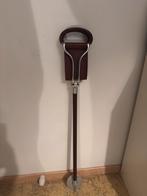Vintage leren zitstok / wandelstok met zitje, Diversen, Wandelstokken, Ophalen of Verzenden, Gebruikt