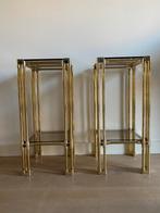 Mid Century Space Age Bijzettafels/Plantentafels - Set van 2, Ophalen, Minder dan 55 cm, Gebruikt, Vierkant