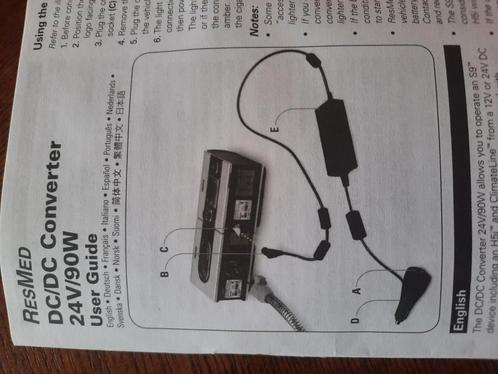 RESMED DC/CD Converter. 24 V 90 W. S9., Witgoed en Apparatuur, Persoonlijke-verzorgingsapparatuur, Zo goed als nieuw, Mondverzorging