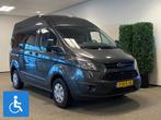 Ford Transit Custom L1H2 Rolstoelbus (airco), Auto's, Bestelauto's, Gebruikt, Zwart, 4 cilinders, 4 stoelen