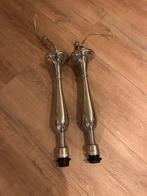 Set van 2 zilverkleurige hanglampen zonder kap, Huis en Inrichting, Ophalen of Verzenden, Gebruikt