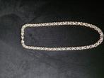 Zilvere platte konings ketting, Sieraden, Tassen en Uiterlijk, Kettingen, Ophalen of Verzenden, Zo goed als nieuw, Zilver, Zilver