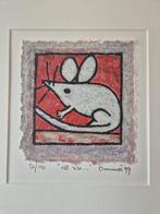 Originele zeefdruk van een muis, gesigneerd door Hans Inneme, Ophalen of Verzenden
