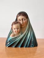 Oud Mariabeeld, borstbeeld, buste, Jezus, gips, 35 cm, Antiek en Kunst, Ophalen of Verzenden