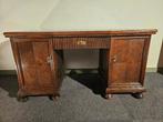 Stevigen eikenhouten bureau met verborgen laadjes, Ophalen, Gebruikt, Bureau