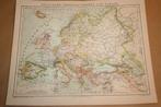 Antieke kaart - Europa Staatkundig - Circa 1885 !!, Boeken, Atlassen en Landkaarten, Gelezen, Landkaart, 1800 tot 2000, Europa Overig