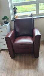 Bordeaux leren fauteuil, Ophalen, Gebruikt, Minder dan 75 cm, Leer