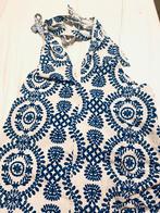 Wit blousje met blauwe print, Kleding | Dames, Verzenden, Zo goed als nieuw, Wit, Boven de knie