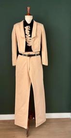 Authentieke Yves Saint Laurent beige broekpak in maat M, Maat 38/40 (M), Yves Saint Laurent, Kostuum of Pak, Beige