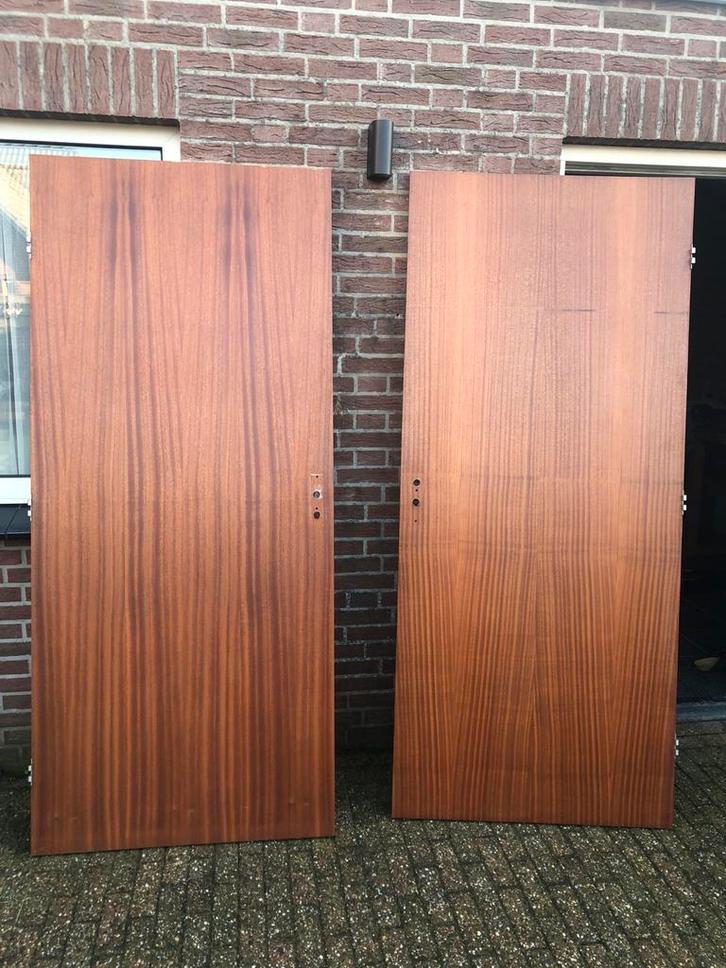 Twee mahoniehouten binnendeuren 88x201.5cm, Doe-het-zelf en Verbouw, Deuren en Horren, Gebruikt, Binnendeur, 200 tot 215 cm, 80 tot 100 cm