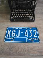 Vintage antieke kentekenplaat 80S BRITISH COLUMBIA KGJ-432, Ophalen of Verzenden
