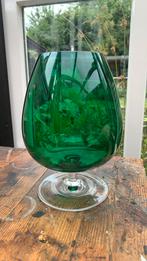 Vintage groot groen decoratie glas, Ophalen of Verzenden