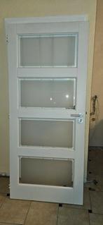 Stompe binnendeur met glas incl beslag 88x201,5, Doe-het-zelf en Verbouw, Deuren en Horren, Ophalen, Glas, Binnendeur, 200 tot 215 cm