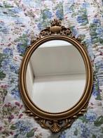 Klassieke ovale spiegel met vergulde gedecoreerde lijst, Ophalen, Ovaal, Minder dan 50 cm, Minder dan 100 cm