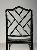 4x Faux Bamboo chippendale Stoel zwart, Ophalen, Gebruikt, Zwart, Vier