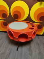 70s Curver Rotobar Space Age Bijzettafel Trolley Jaren 70, Ophalen, Gebruikt, Rond