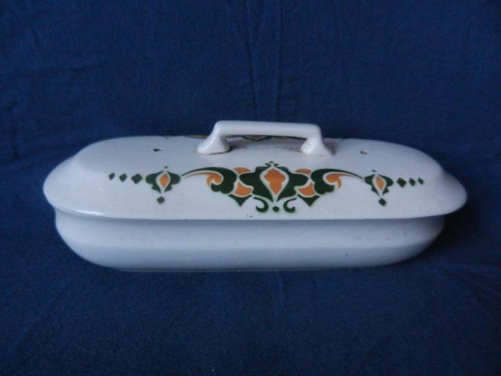 Aardewerk kammenbak Societé Céramique Maastricht b. 21,3, Antiek en Kunst, Antiek | Keramiek en Aardewerk, Ophalen of Verzenden