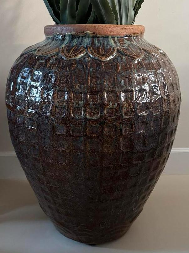 Grote Kruik/Pot donkerbruin H70cm, Huis en Inrichting, Woonaccessoires | Vazen, Ophalen, Gebruikt, Overige kleuren, 50 tot 75 cm