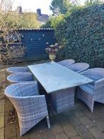 Mooie tuintafel met 6 chester stoelen., Tuin en Terras, Ophalen of Verzenden, Gebruikt, Overige materialen