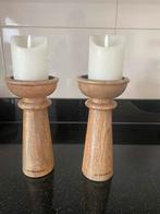 2 mooie mango houten kaarsenstanders Riviera Maison, Huis en Inrichting, Woonaccessoires | Overige, Ophalen of Verzenden, Zo goed als nieuw