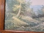 schilderij pila werkpaarden in bos, Ophalen of Verzenden