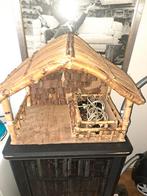 Mooie handgemaakte kerststal met verlichting 60x46x36 cm., Diversen, Kerst, Ophalen of Verzenden, Gebruikt