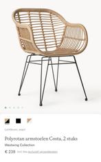 Rotan Westwing Costa armstoelen, Huis en Inrichting, Stoelen, Ophalen, Zo goed als nieuw, Zwart, Vier