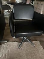 4 Mooie Kappersstoelen - Zwart Leer, Huis en Inrichting, Stoelen, Gebruikt, Zwart, Leer, Ophalen of Verzenden