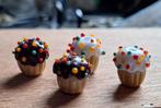 4 x handgemaakte lampwork glas kraal cupcake, Hobby en Vrije tijd, Kralen en Sieraden maken, Verzenden, Nieuw, Kraal