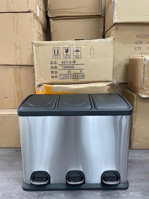 Restpartij RVS Prullenbakken - Nieuw - 1 koop - OP=OP, Huis en Inrichting, Woonaccessoires | Prullenbakken, Nieuw, Rvs, Minder dan 50 cm