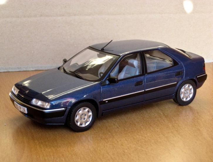 Citroen Xantia 1993 blauw Hachette #34 1:24, Hobby en Vrije tijd, Modelauto's | 1:24, Nieuw, Auto, Overige merken, Ophalen of Verzenden