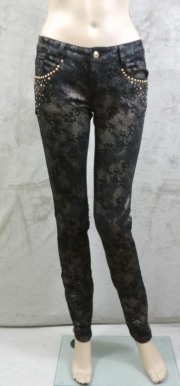 Skinny Jeans zwart-goud maat 26 (045)  beschikbaar voor biedingen