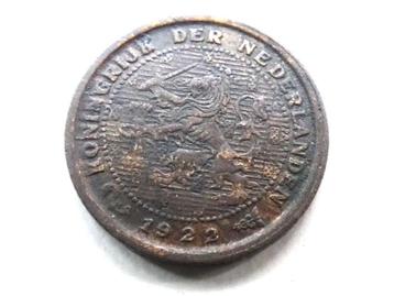 Wilhelmina schaarse 1/2 cent 1922, brons zf (5823 beschikbaar voor biedingen