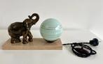 Art Deco lampje met olifant, Glas, Ophalen of Verzenden, Zo goed als nieuw, Minder dan 50 cm