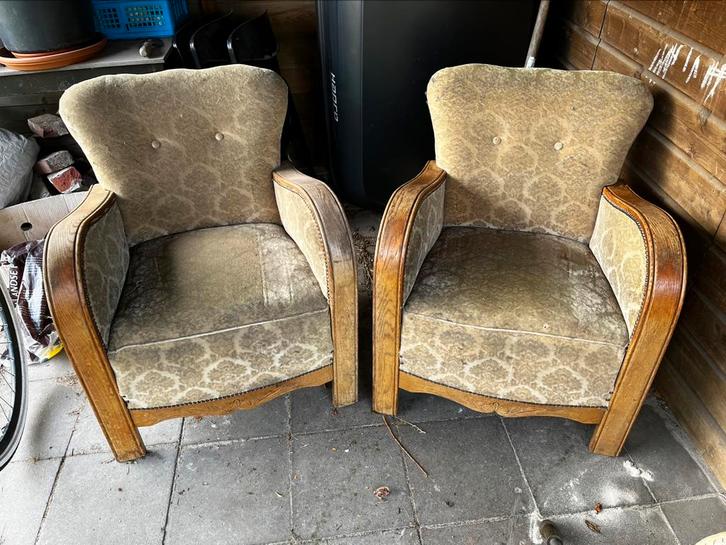 Twee rookstoelen, Huis en Inrichting, Stoelen, Gebruikt, Twee, Hout, Bruin, Ophalen